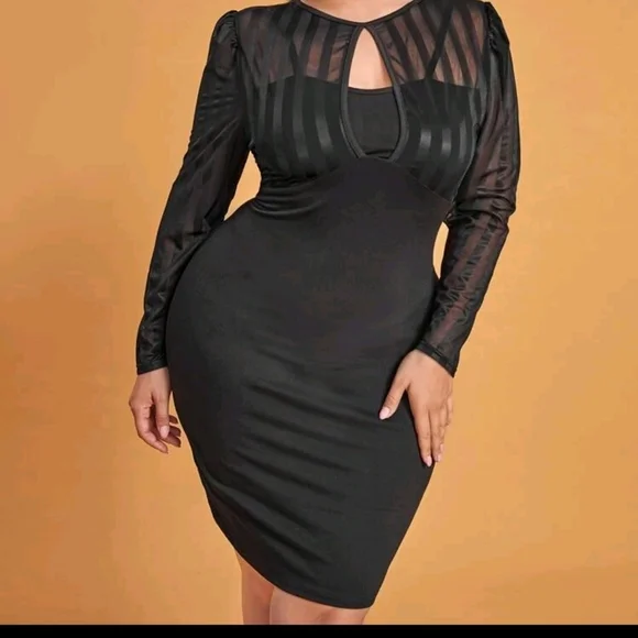 Plus Mesh Panel Cut Out Dress - Picture 2 of 10